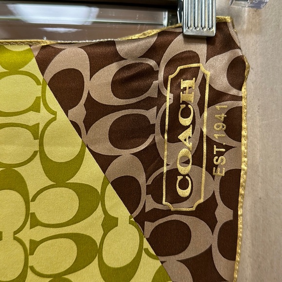 Unique COACH Multi color silk scarf. - Picture 3 of 8